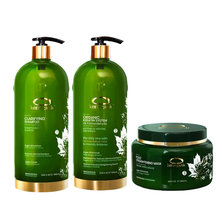 BIO KERATIN PREMIUM HAARGLATTUNGSPRODUKTBUNDEL KERARGANIC